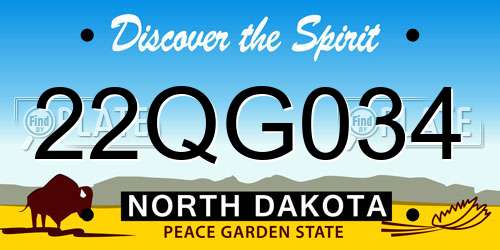 22QG034 North Dakota License Plate
