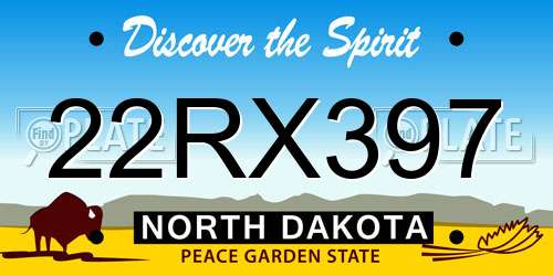 22RX397 North Dakota License Plate