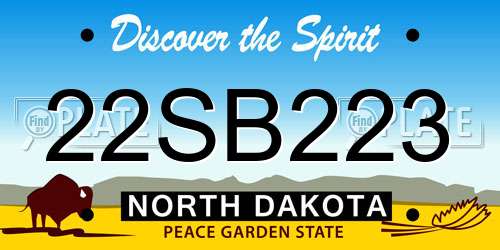 22SB223 North Dakota License Plate