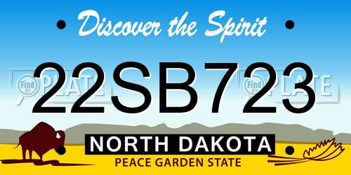 22SB723 North Dakota License Plate