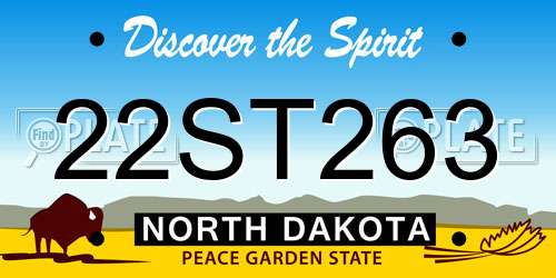 22ST263 North Dakota License Plate