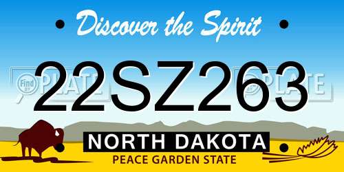 22SZ263 North Dakota License Plate