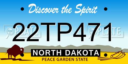 22TP471 North Dakota License Plate