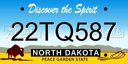 22TQ587 North Dakota License Plate