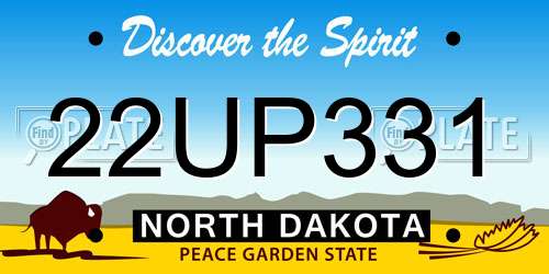 22UP331 North Dakota License Plate