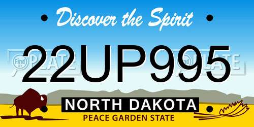 22UP995 North Dakota License Plate