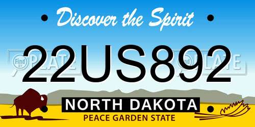 22US892 North Dakota License Plate