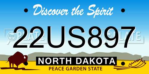 22US897 North Dakota License Plate