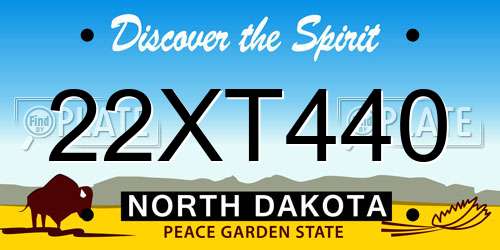 22XT440 North Dakota License Plate