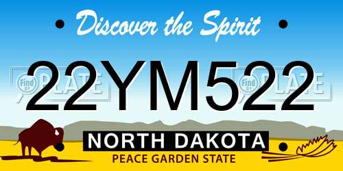 22YM522 North Dakota License Plate