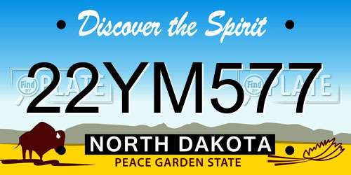 22YM577 North Dakota License Plate