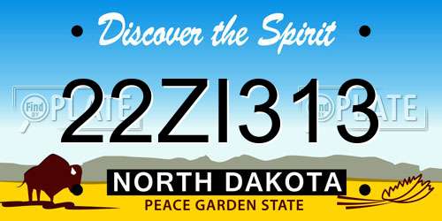 22ZI313 North Dakota License Plate