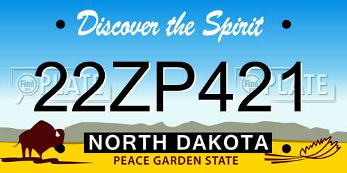 22ZP421 North Dakota License Plate