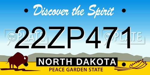22ZP471 North Dakota License Plate