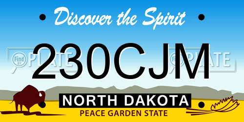 230CJM North Dakota License Plate