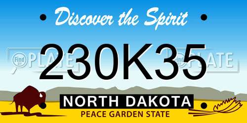 230K35 North Dakota License Plate