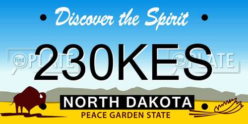 230KES North Dakota License Plate