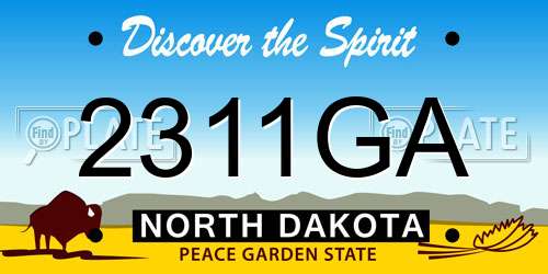 2311GA North Dakota License Plate