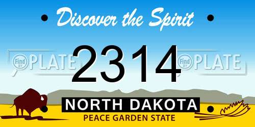 2314 North Dakota License Plate