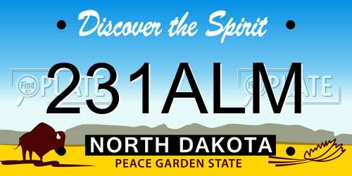 231ALM North Dakota License Plate