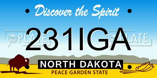 231IGA North Dakota License Plate