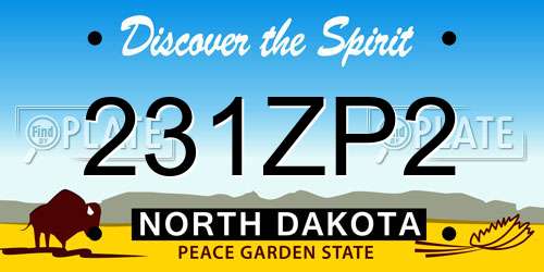 231ZP2 North Dakota License Plate