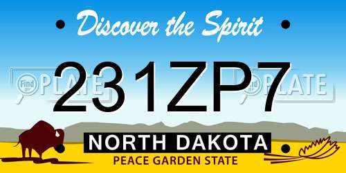 231ZP7 North Dakota License Plate