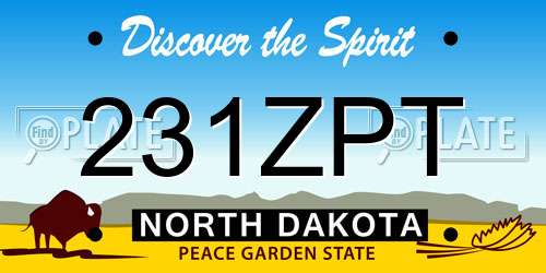 231ZPT North Dakota License Plate