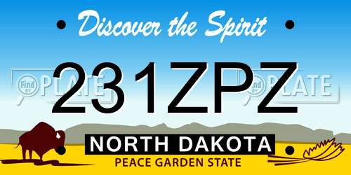 231ZPZ North Dakota License Plate