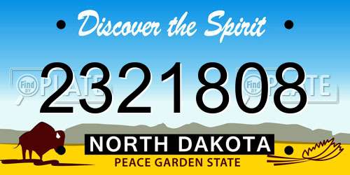 2321808 North Dakota License Plate