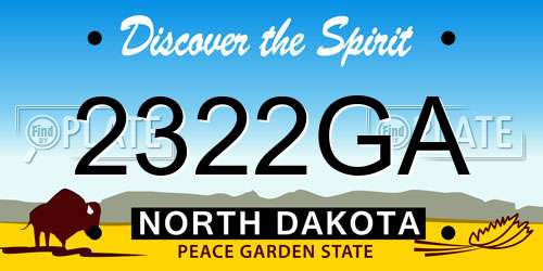 2322GA North Dakota License Plate