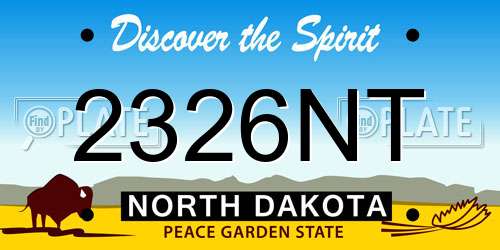 2326NT North Dakota License Plate