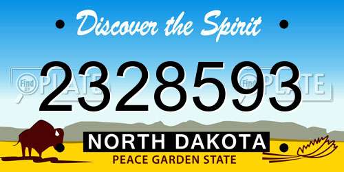 2328593 North Dakota License Plate