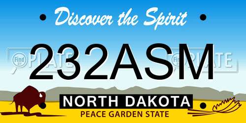 232ASM North Dakota License Plate