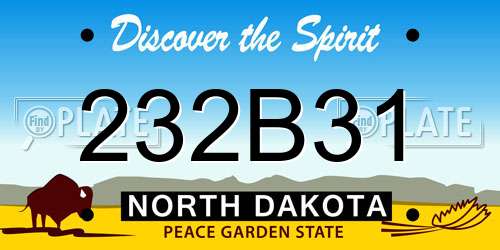 232B31 North Dakota License Plate
