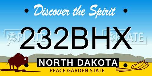 232BHX North Dakota License Plate