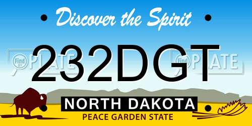 232DGT North Dakota License Plate