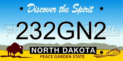 232GN2 North Dakota License Plate