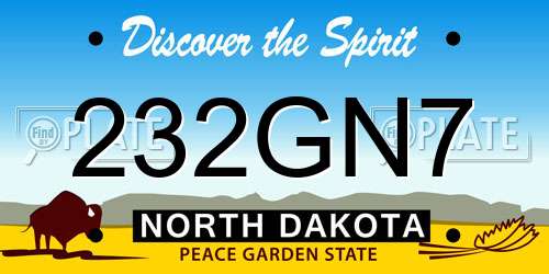 232GN7 North Dakota License Plate