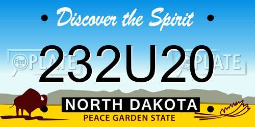 232U20 North Dakota License Plate
