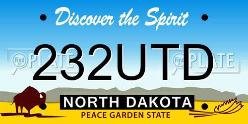 232UTD North Dakota License Plate