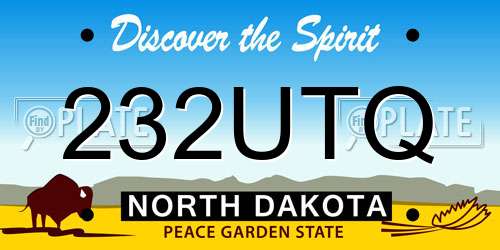 232UTQ North Dakota License Plate