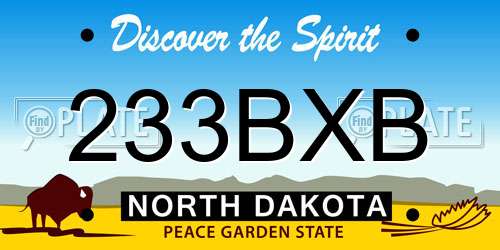 233BXB North Dakota License Plate