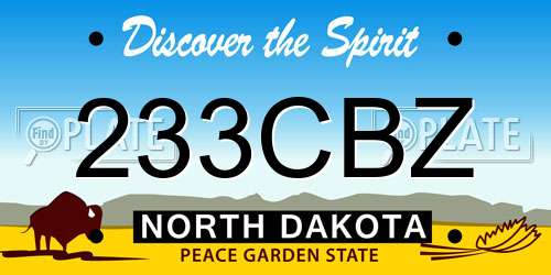 233CBZ North Dakota License Plate
