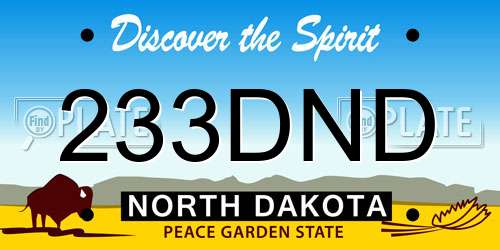 233DND North Dakota License Plate