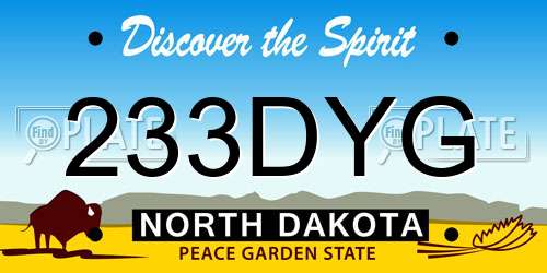 233DYG North Dakota License Plate