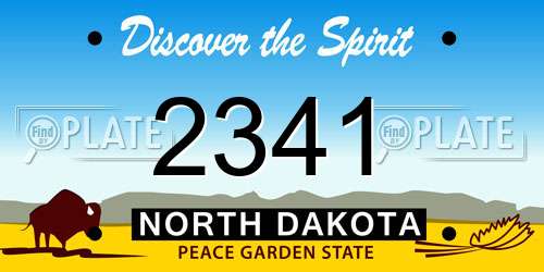 2341 North Dakota License Plate