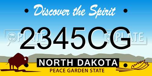 2345CG North Dakota License Plate