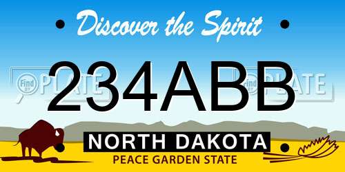 234ABB North Dakota License Plate