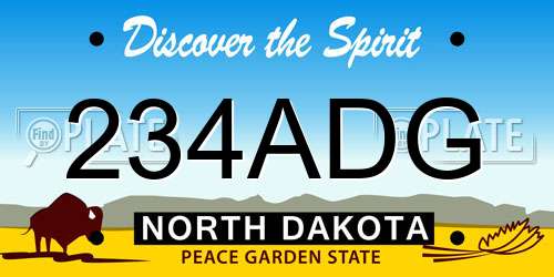 234ADG North Dakota License Plate